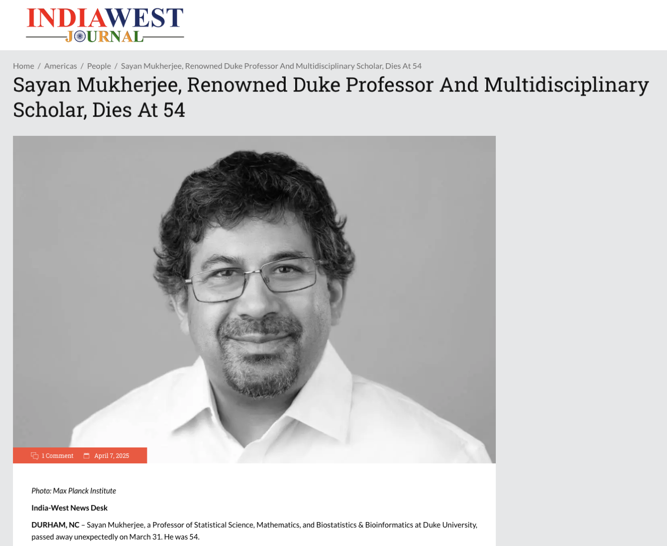 News article from India West